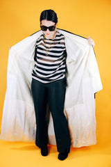 black floor length kimono with embroidered peacock vintage