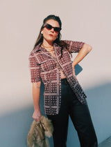 Short Sleeve Printed Button Up