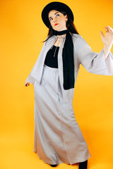 light lavender sheer caplet and maxi skirt set vintage 1970's