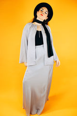 light lavender sheer caplet and maxi skirt set vintage 1970's