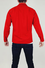 vintage men's long sleeve pendleton wool button up shirt in bright red