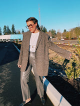 grey tartan wool blazer vintage 1960's men's blazer jacket