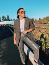 grey tartan wool blazer vintage 1960's men's blazer jacket