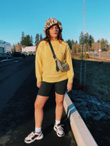 long sleeve yellow pullover vintage 1980's lacoste cotton sweater