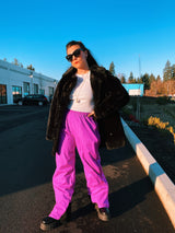 retro vintage 1980's north face purple magenta ski pants women's