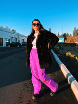 retro vintage 1980's north face purple magenta ski pants women's