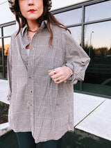 long sleeve checkered button up shirt with collar pendleton cotton