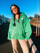 long sleeve green pullover windbreaker lightweight nylon retro Nike Sportswear
