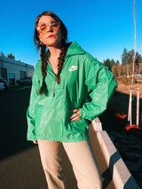 long sleeve green pullover windbreaker lightweight nylon retro Nike Sportswear