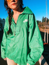 long sleeve green pullover windbreaker lightweight nylon retro Nike Sportswear