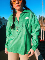 long sleeve green pullover windbreaker lightweight nylon retro Nike Sportswear