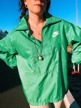 long sleeve green pullover windbreaker lightweight nylon retro Nike Sportswear
