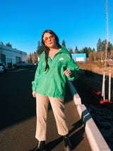 long sleeve green pullover windbreaker lightweight nylon retro Nike Sportswear