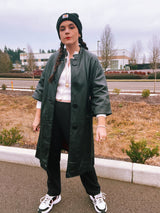 women's vintage 1960's mod black leather jacket buttons up the front 3/4 arm length