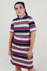 vintage striped short sleeved mini dress