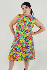 vintage floral printed shift dress