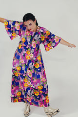 vibrant vintage maxi dress front