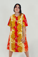 vintage Hawaiian print mini dress