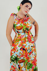 vintage Hawaiian print maxi dress