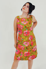 vintage sleeveless floral mini dress
