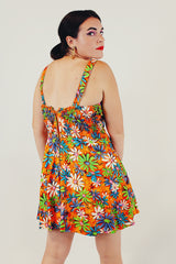 vintage daisy multicolored sun dress back