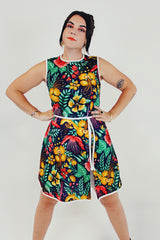 vintage sleeveless hawaiian print romper
