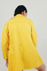 vintage yellow long jacket back