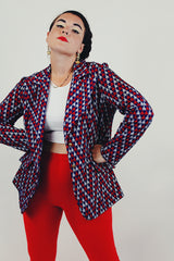 vintage chevron print blazer