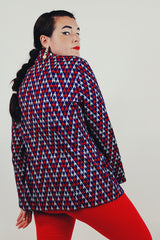vintage chevron print blazer back