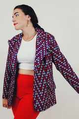 vintage chevron print blazer