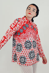 vintage long sleeve shirt with mandarin collar