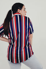 vintage vertical stripe button up back
