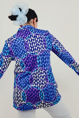 vintage long sleeve blue purple blouse back