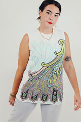 vintage blouse with psychedelic graphic