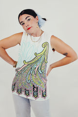 vintage blouse with psychedelic graphic