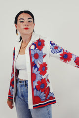 vintage long sleeve floral button up side