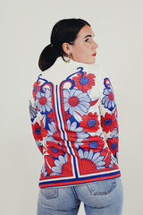 vintage long sleeve floral button up back