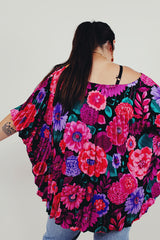 vintage floral pleated blouse back