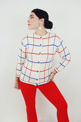 vintage long sleeve striped cardigan