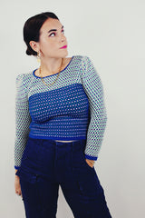 vintage blue knit sweater