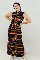retro printed sleeveless dress