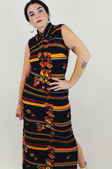 retro printed sleeveless dress
