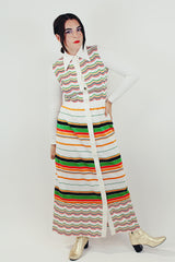 vintage striped maxi dress with collar