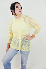 yellow vintage sheer cardigan