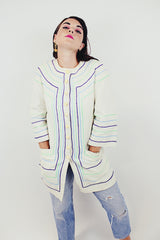 Vintage red long sleeve printed cardigan