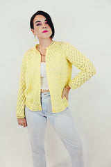 Yellow vintage knit cardigan