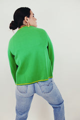 Vintage green cardigan open holes back