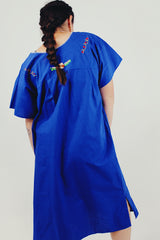 blue midi dress back