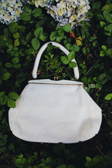 Vintage white beaded purse