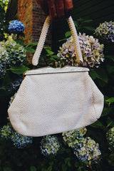 Vintage white beaded purse